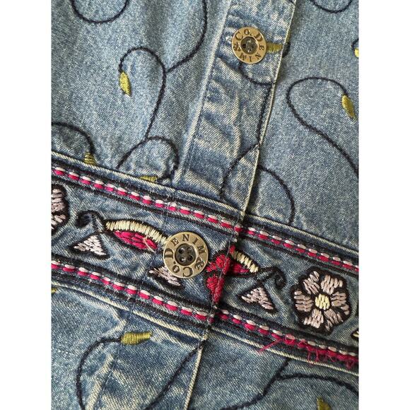 Denim & Co. embroidered denim jacket womens M - Picture 4 of 7